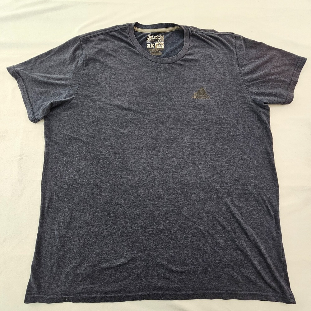 adidas Blue Short Sleeve Cotton Blend Go-To Performance T-Shirt Men's 2XL